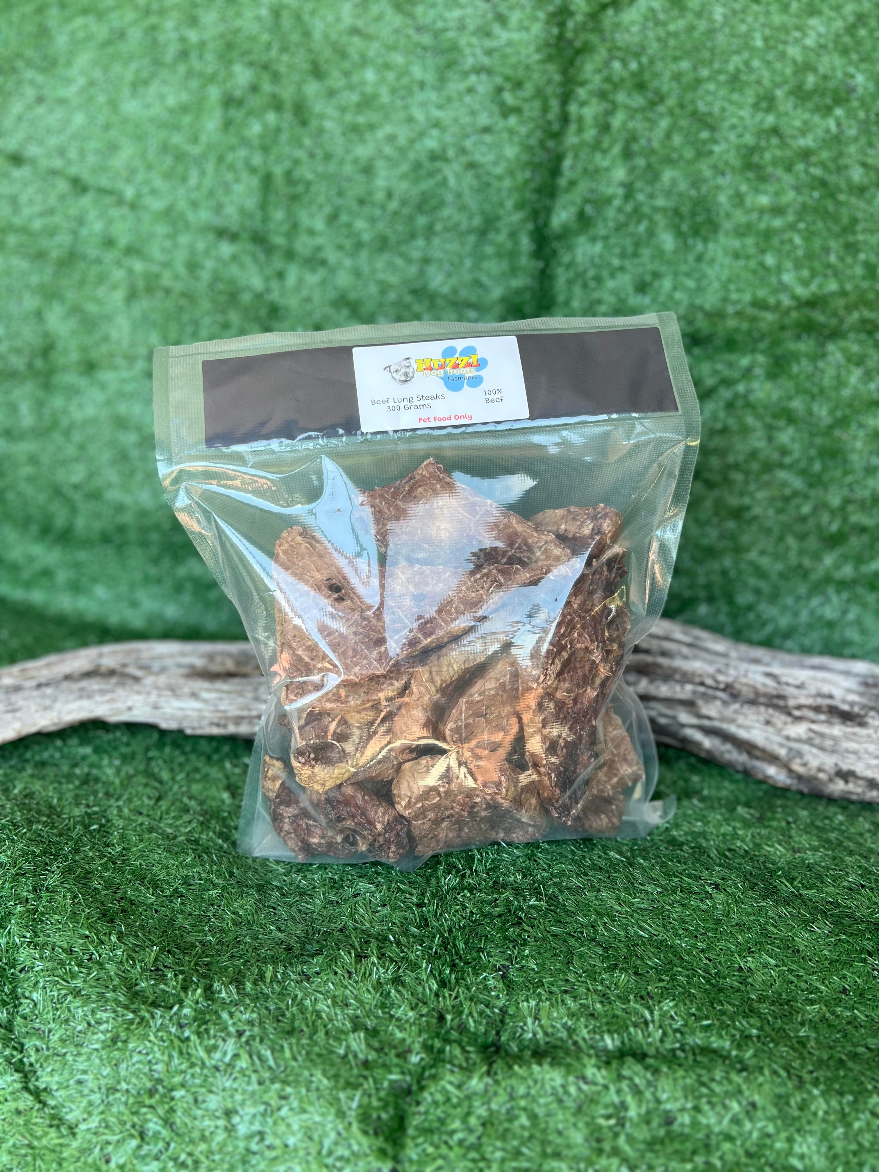 Huzzi Beef Lung Steaks 300 Grams | Huzzi Dog Treats Tasmania